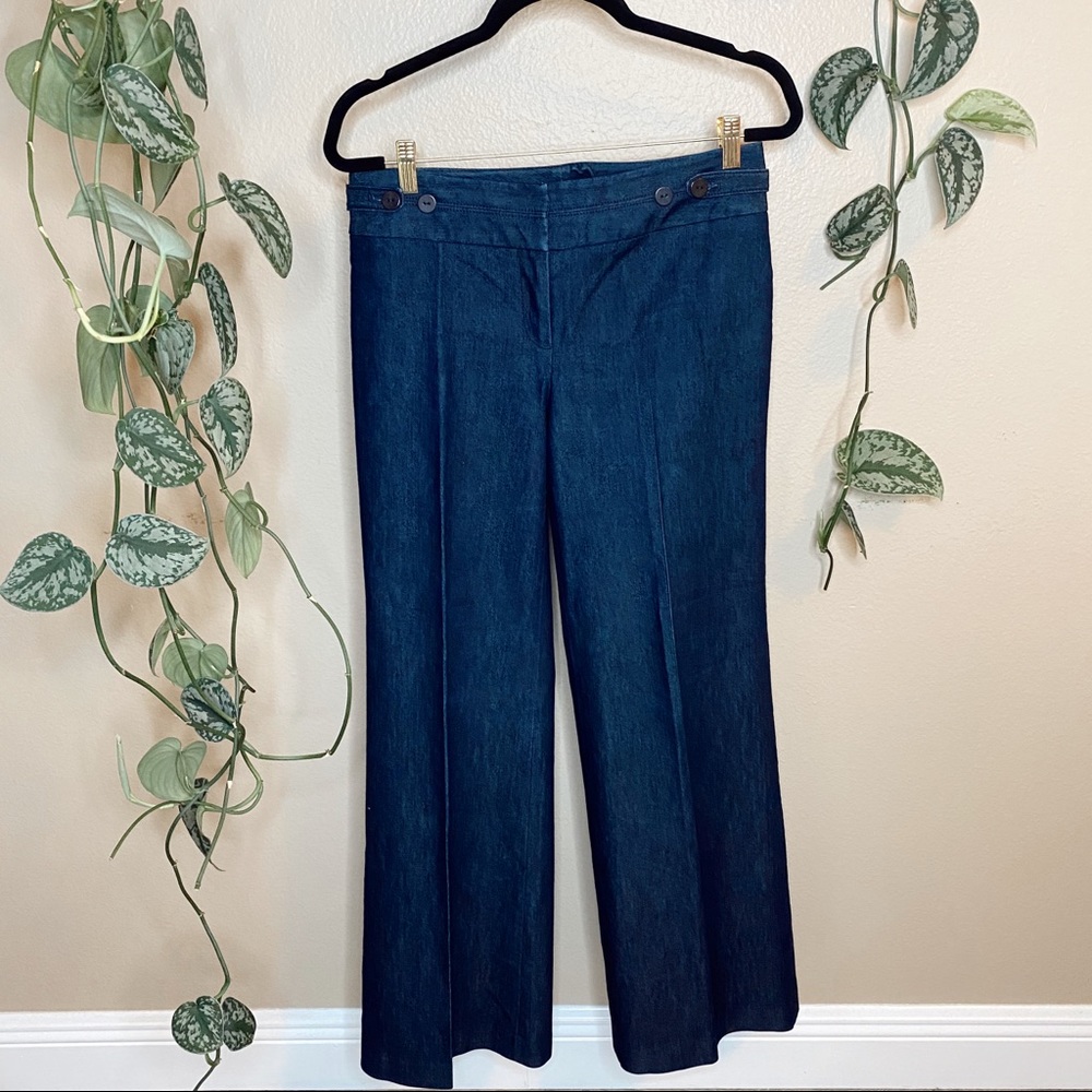 Kenneth Cole Wide Leg Dark Wash Denim Trousers